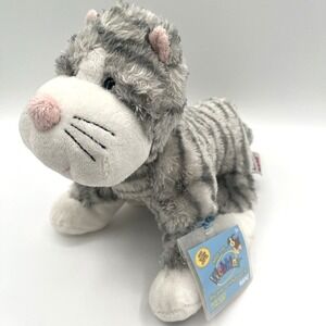 Webkinz  Sterling Cheeky Cat HM496 Ganz Plush 9" Gray Stripe w/ Code Tag Retired